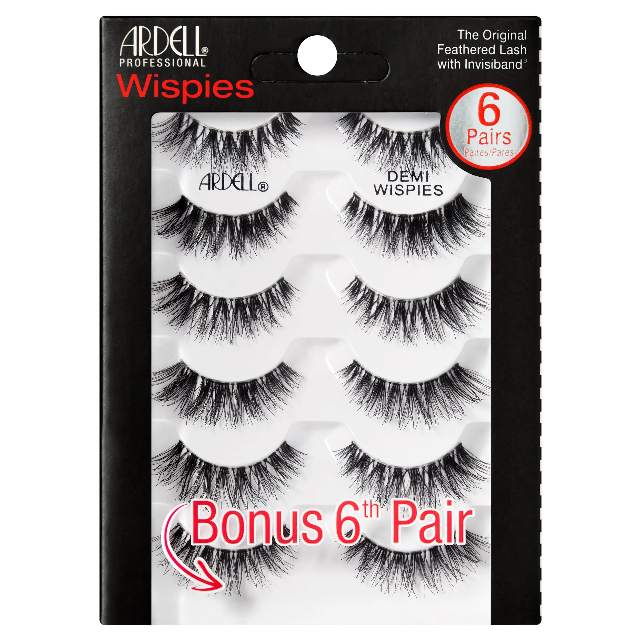 False Eyelashes Demi Wispies Black, 1 pack (6 pairs per pack)