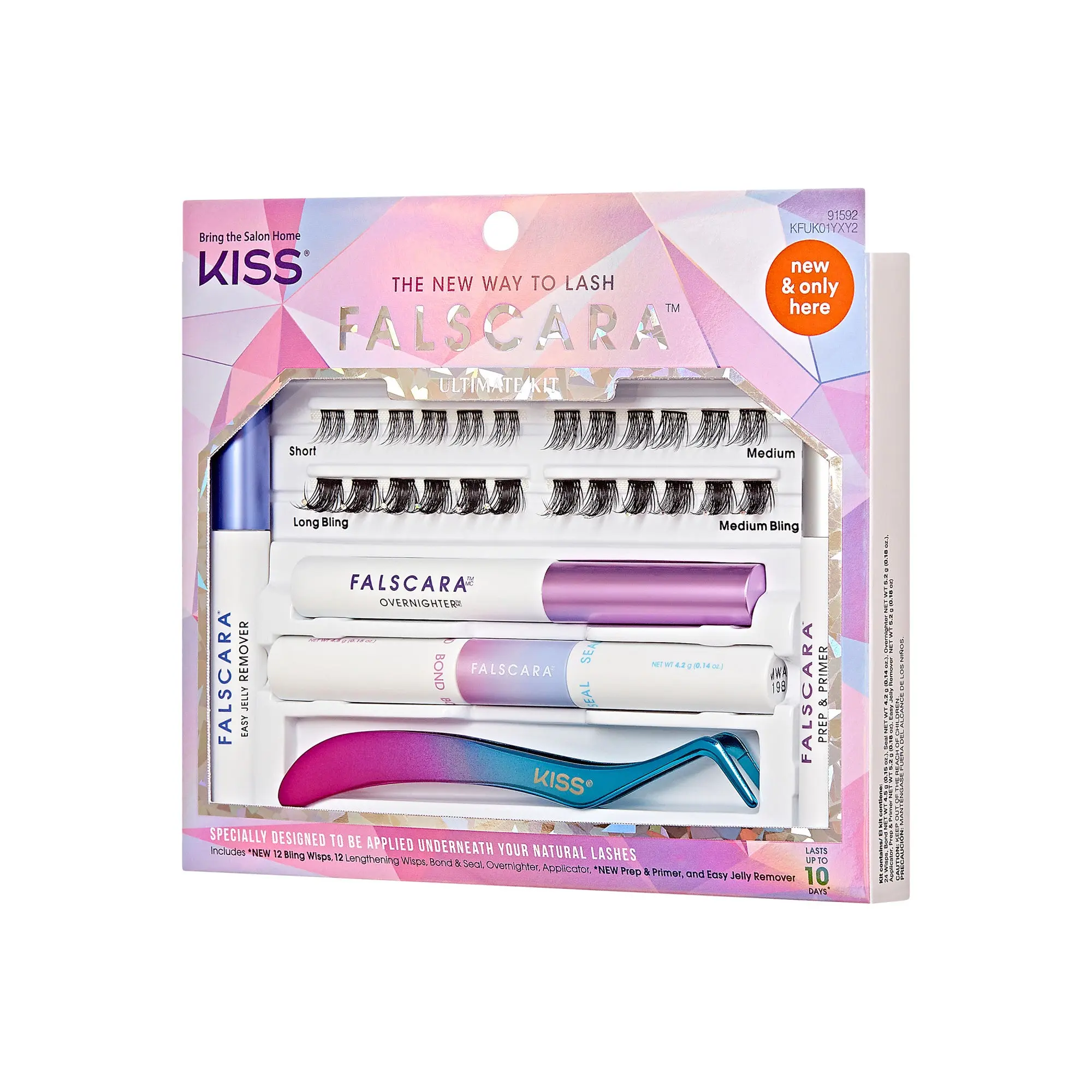 Falscara Ultimate Starter Kit | DIY False Lash Extensions, Natural, Cluster Lash, Wispy Lashes, 24 Wisps, 10mm-14mm