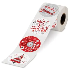 Lillian Vernon  Vintage Christmas Rolled Stickers-  252 Included, 1-3/4" Diameter, Printed in The USA, Great for Cards, Gifts, Party Favors and More
