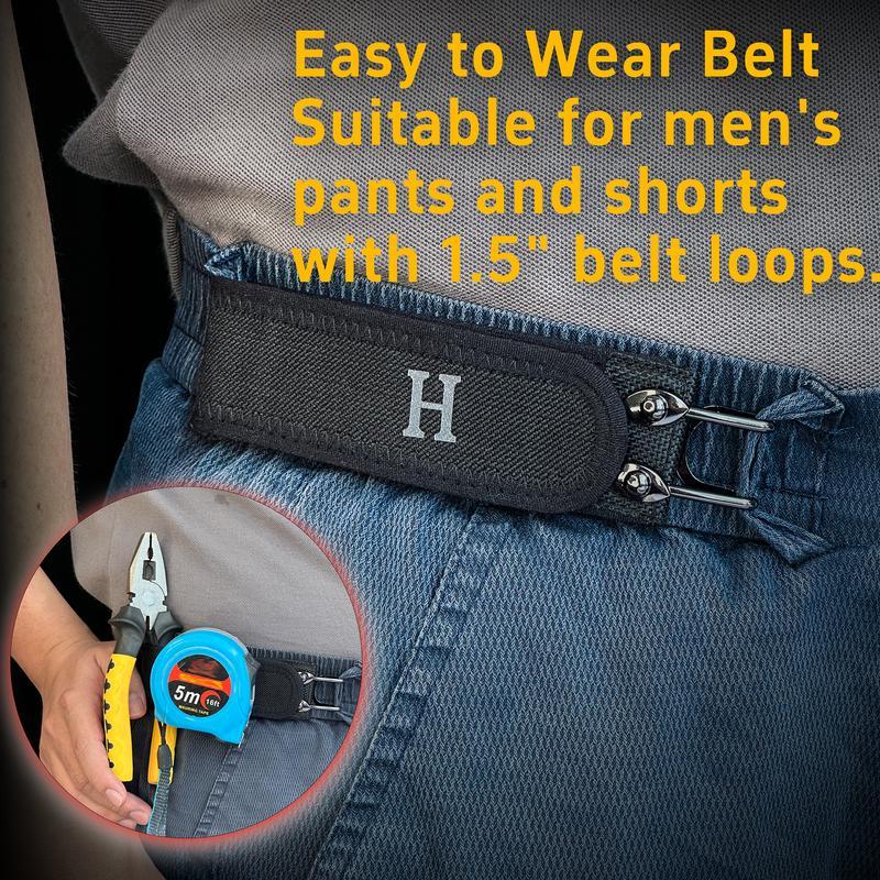 2PCS Tactical Metal Hook Elastic Belt (Unisex) - Buckle Invisible Design | Soft Adjustable Side  belt