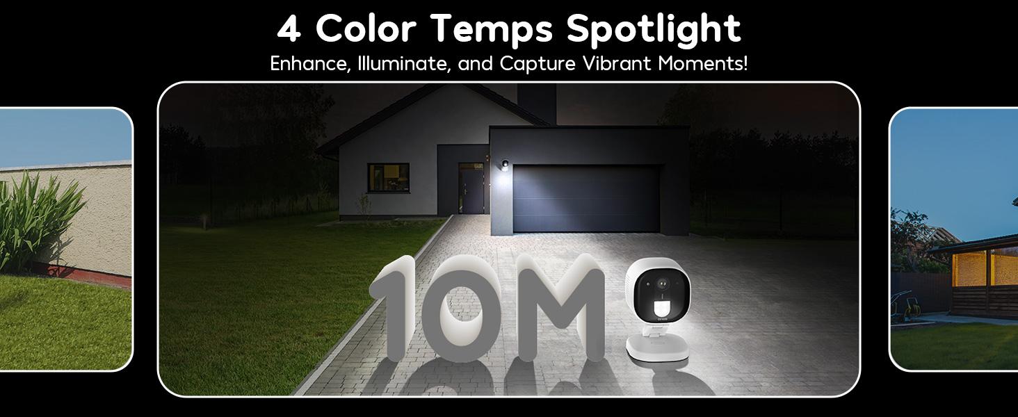 Winees security camera M3pro--Best Smart Security Camera on TikTok, Wired 2K-4MP Color night version,600 lumen spotlight,Dog/Cat/Pets/Baby/Security System,Indoor/Outdoor IP65-Rated, WiFi,