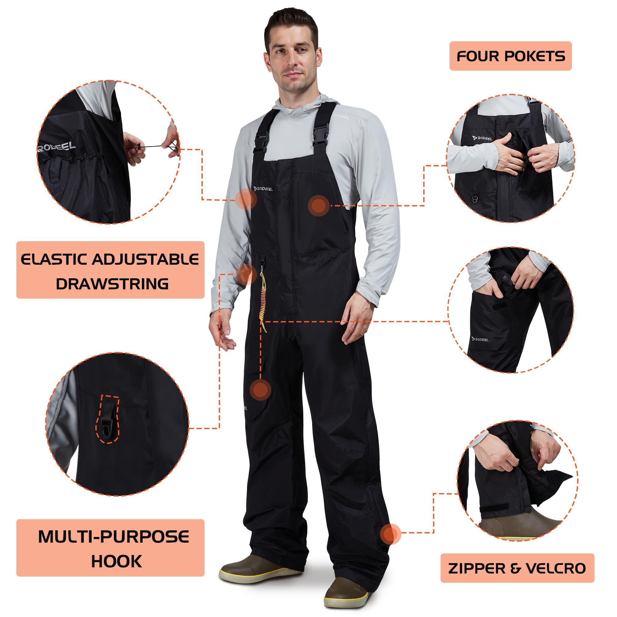 RODEEL 724 Premium Waterproof Bib Overalls Men Tactical Rainwear with Adjustable Suspenders and Multiple Pockets Relaxed Rain Pants Workwear for Outdoor Fishing Boating Car Washing Construction Landscaping Gardening Menswear, Holiday Gift RODEEL 724 Premium Waterproof Bib Overalls Men Tactical Rainwear with Adjustable Suspenders and Multiple Pockets Relaxed Rain Pants Workwear for Outdoor Fishing Boating Car Washing Construction Landscaping Gardening Menswear, Holiday Gift