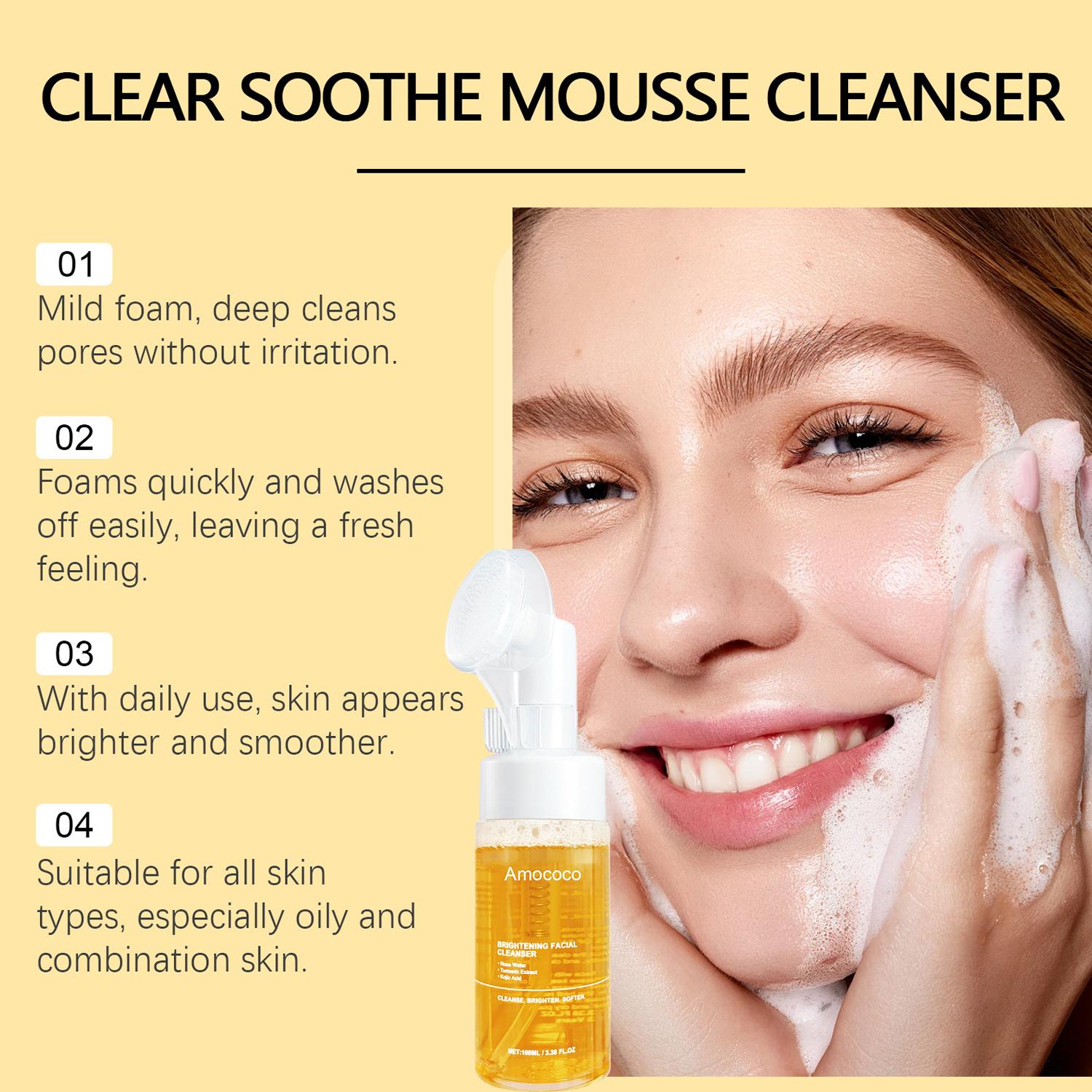 Turmeric Four Piece Skincare Set - Includes Turmeric Massage Oil, Cleansing Mousse, Facial Essential Oil, and Turmeric Soap - Comfortable