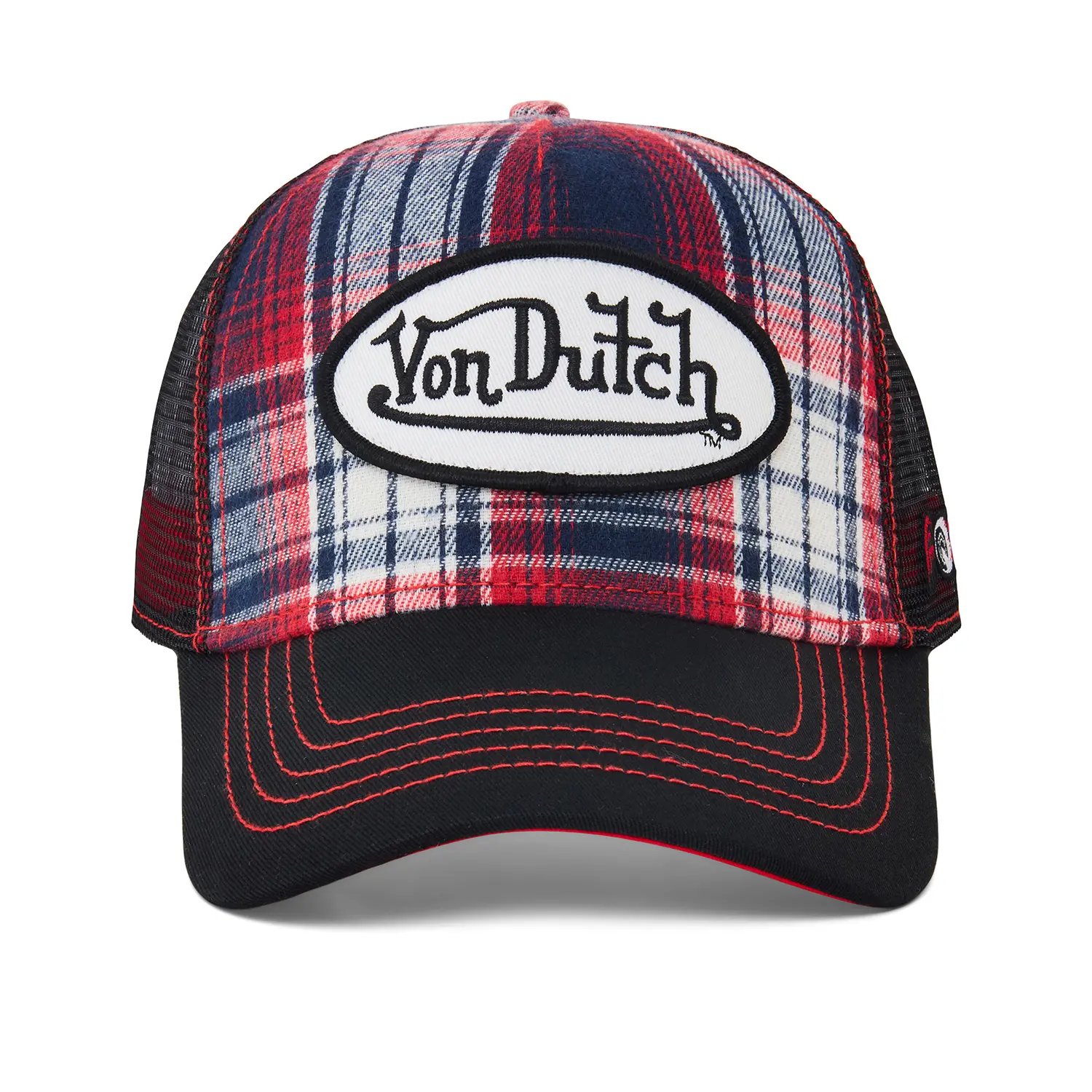 Red Plaid Trucker Hat
