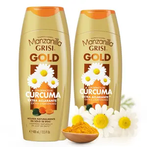 Grisi Manzanilla Gold Extra Lightening Shampoo with Chamomile Extract & Turmeric for Naturally Soft & Luminous Hair | Formula for Radiant Blonde Shine – 13.5 Fl Oz | 2-Pack