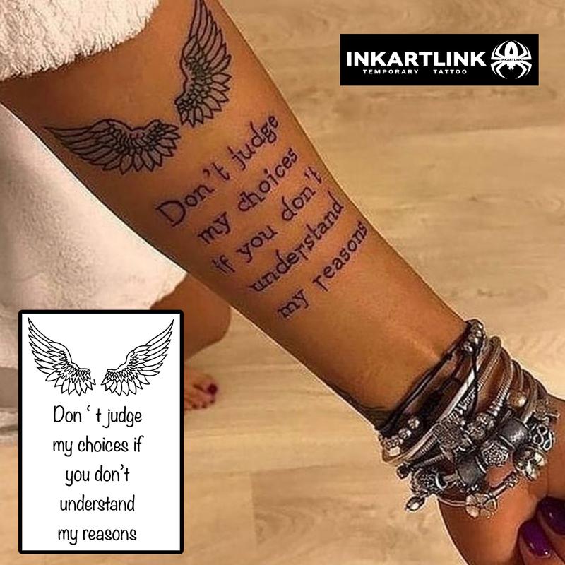 INKARTLINK Tattoo Tech, 2 Sheets Semi-Permanent Temporary Tattoos ,Criticize Cautiously,Adult Art Design,Lasts 1-2 Weeks, Waterproof, Realistic Look, No Adhesive, No Reflection,For Man And Woman,Ideal for Swimming, Party