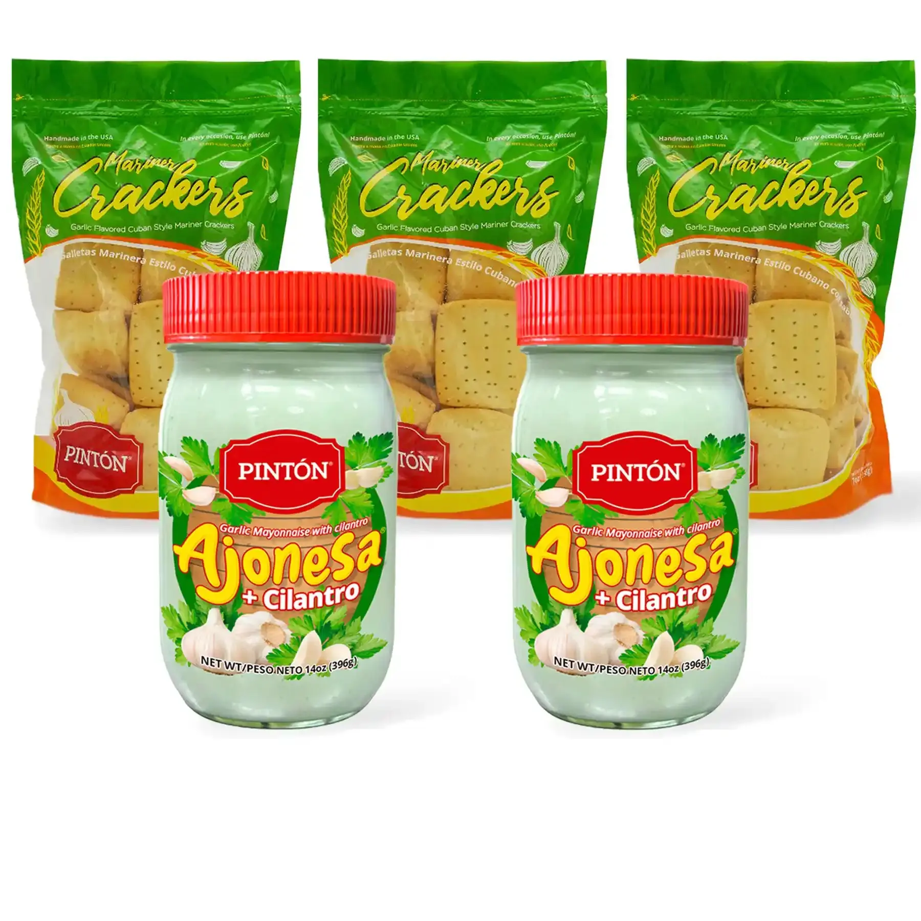 Pintón Ajonesa 3PACK & Garlic Crackers 3PACK Pintón Ajonesa 3PACK & Garlic Crackers 3PACK