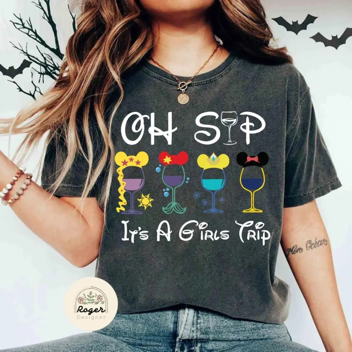 Oh Sip It's A Girls Trip Magic King Princess Shirt Epcot Drinking shirt WDW Girl Trip Shirt Epcot Food and Wine shirt [Adult - Youth - Toddler Princess] No-Fade Colors Wash After Wash Wardrobe Staple For Any Season, Magic Kingdom, Magic theme,