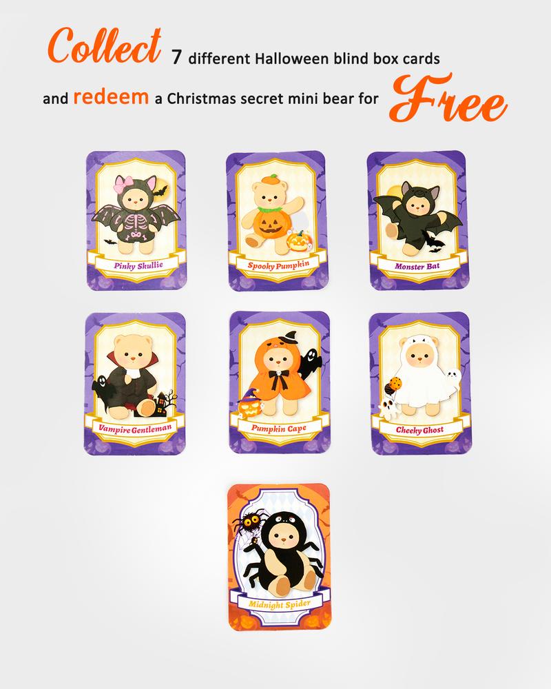【TikTokShopBlackFriday】Getahug Mini Bear Blind Box – Christmas Series & Halloween Limited & Animal Kingdom Series, 5.9" Plush Pendant Keychain Bag Charm Collectible Gifts
