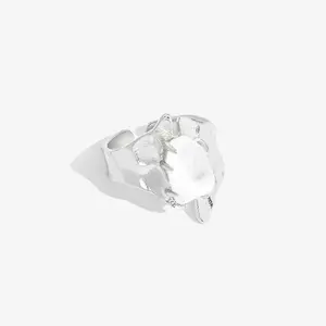 Glacier Clear Quartz Silver Ring