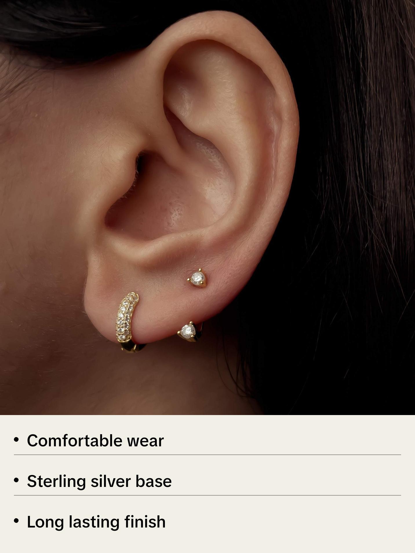 Pave Mini Hoops (8mm)