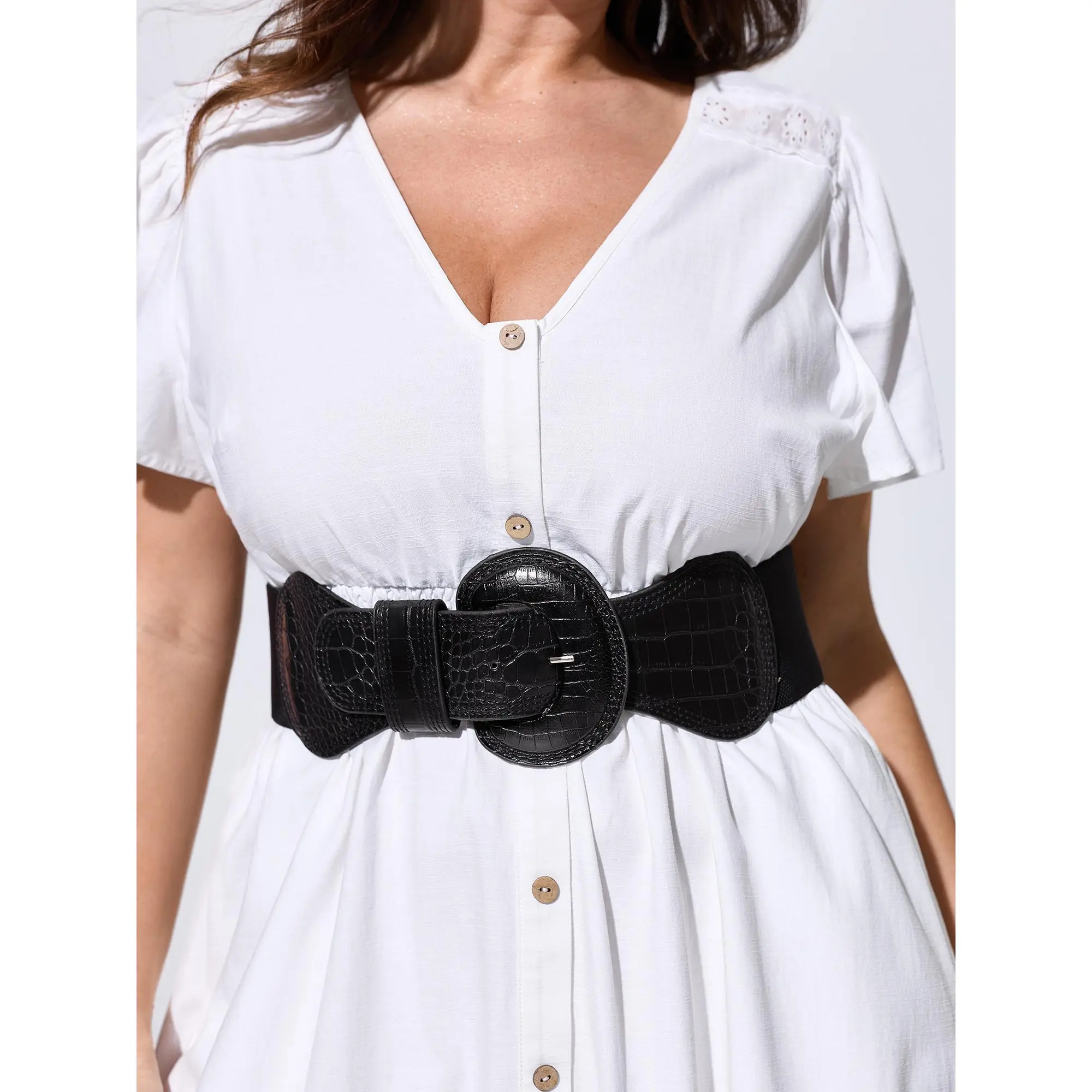 BLOOMCHIC Women's Plus Size Stretch Fabric Fashion Belt - Buckle-Equipped, Dress-Friendly Waist Tie Accessory [Sizes M-6X] 2026 Summerfinds