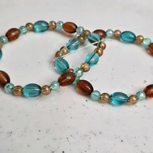 Pair of Beaded Bracelets- 'Beach' -7.5 Inches