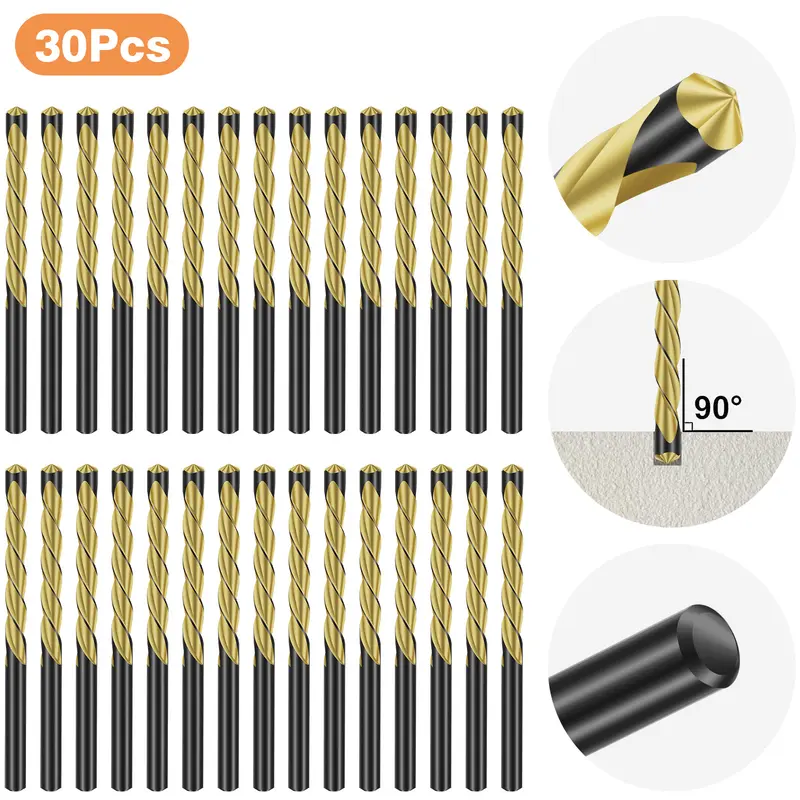 30Pcs Drywall Cutting Bits Set – M2 Steel Router Bits, 5/32" Shank Rotary Cutter Bit Set, 7/8" Cutting Depth, Durable Drill Bits for Contractors & Builders, Power Tool Accessories, Household Tool Set, Robust, Effective