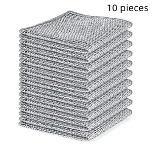 Non-Scratch Wire Dishcloths Reusable Wet Dry Dish Rags Multipurpose Cleaning Cloths for Kitchen Pots Pans Sink  Cloths Strong  Durable Washable Scouring Pads Easy to Clean Grease Stains Ideal Household Cleaning Tools for Home Kitchen Daily Use