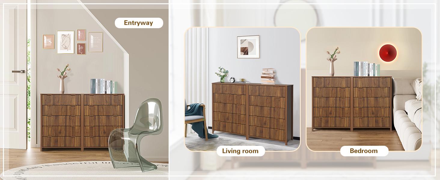 Giratree 4 5 Drawer Dressers for Bedroom, Modern Closet Chest of Drawers with Waveform Fluted Panel, Large Wood Storage Dresser Organizer for Nursery Bedroom Living Room Hallway Closet Giratree 4 5 Drawer Dressers for Bedroom, Modern Closet Chest of Drawers with Waveform Fluted Panel, Large Wood Storage Dresser Organizer for Nursery Bedroom Living Room Hallway Closet