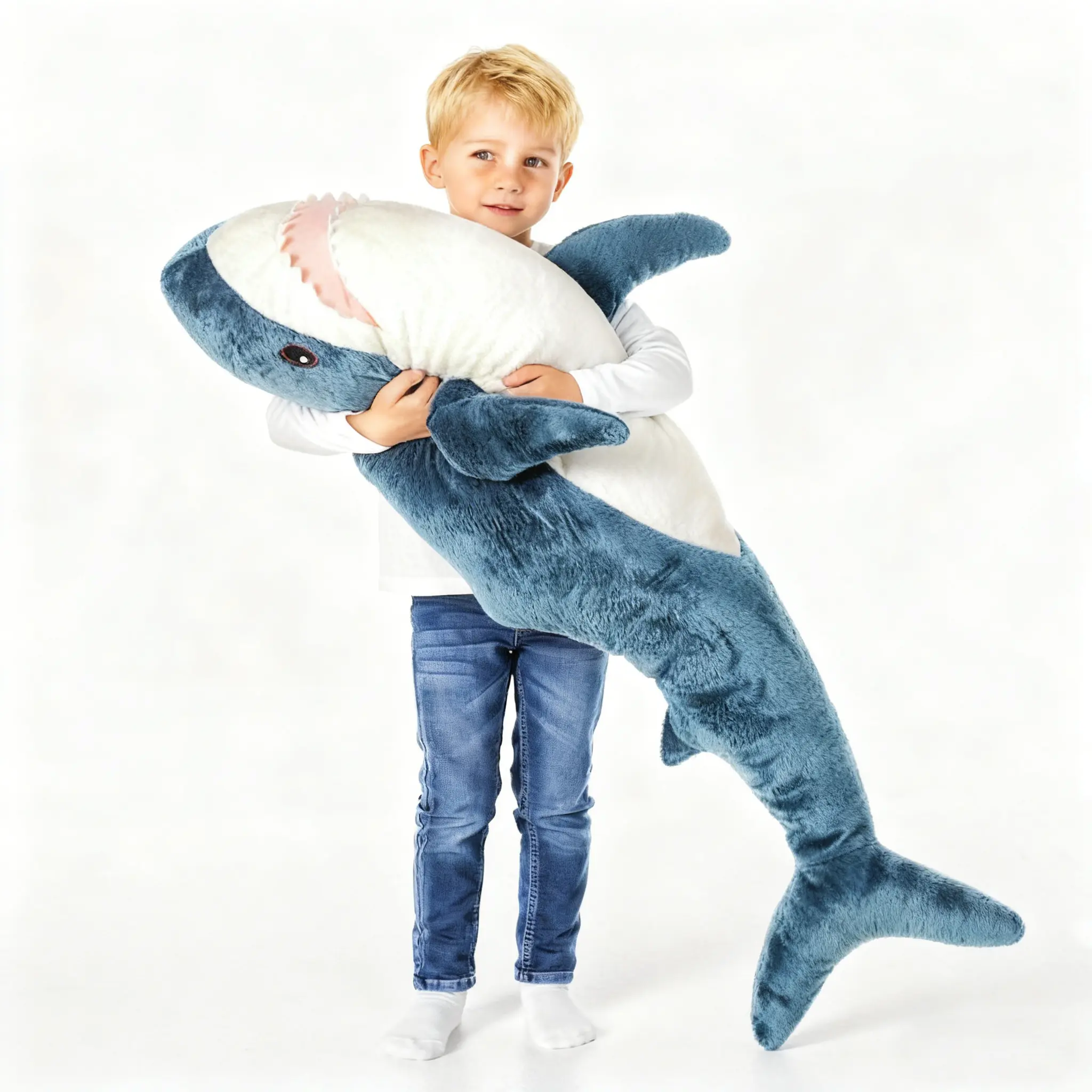 Giant Shark Plush Toy, Soft Huggable Stuffed Animal, Perfect Gift for Kids & Girls, Ultra-Cuddle Design, Durable Material, Great Companion for Playtime, Stuffed Animal Gifts, Soft Cuddly Gift