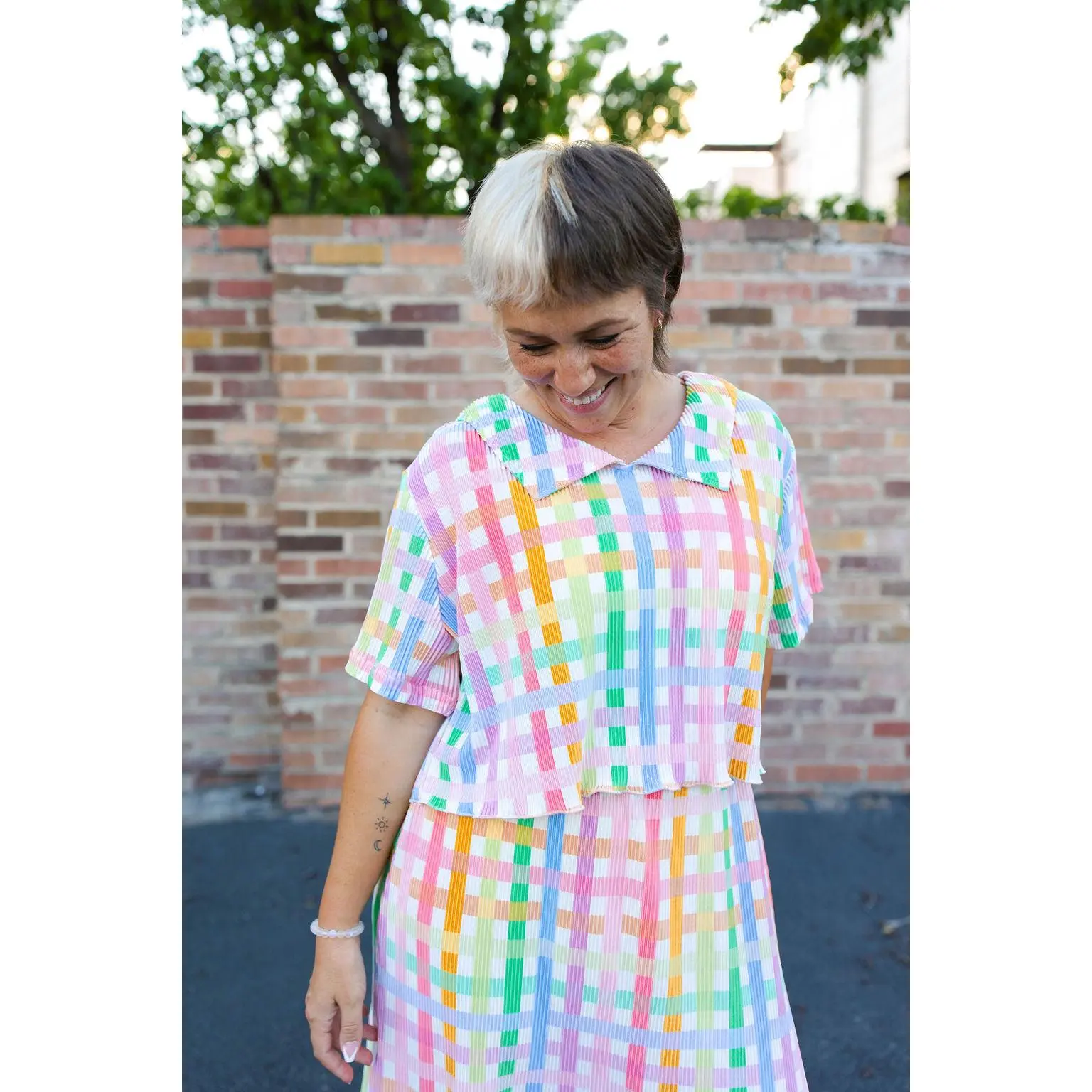 TABY ORIGINAL: Get Noticed Plissé Skirt Set *** Sizes XS-5X***