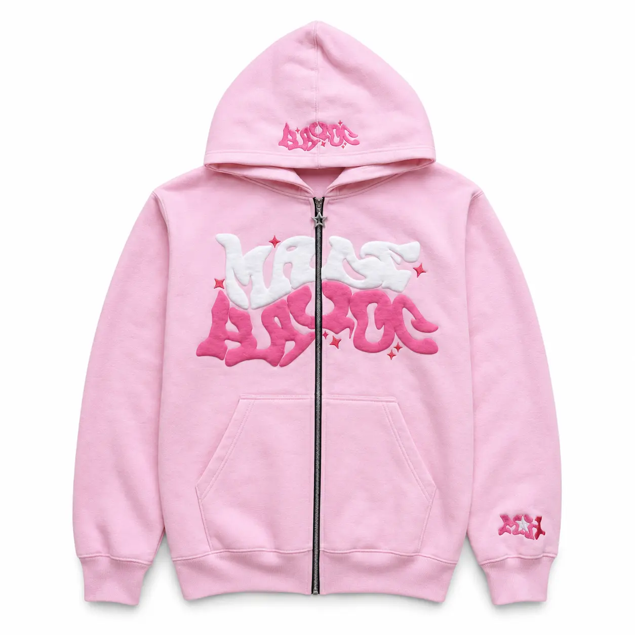 Y2k Hoodies Puff Print Hoodie Grunge Graphic Zip Up Hoodies Y2k Jacket Hip Hop Streetwear Aesthetic Sweatshirts