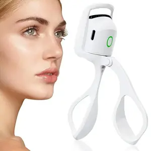 USB Rechargeable Electric Eyelash Curler for Safe Long-Lasting Curls, Silicone Clamp in and, Quick 10
