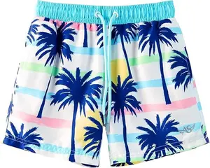 Angel season Boys Swim Trunks with Compression Liner Toddler Swim Shorts Stretch Bathing Suits for Boy Swimsuit Size 2-8