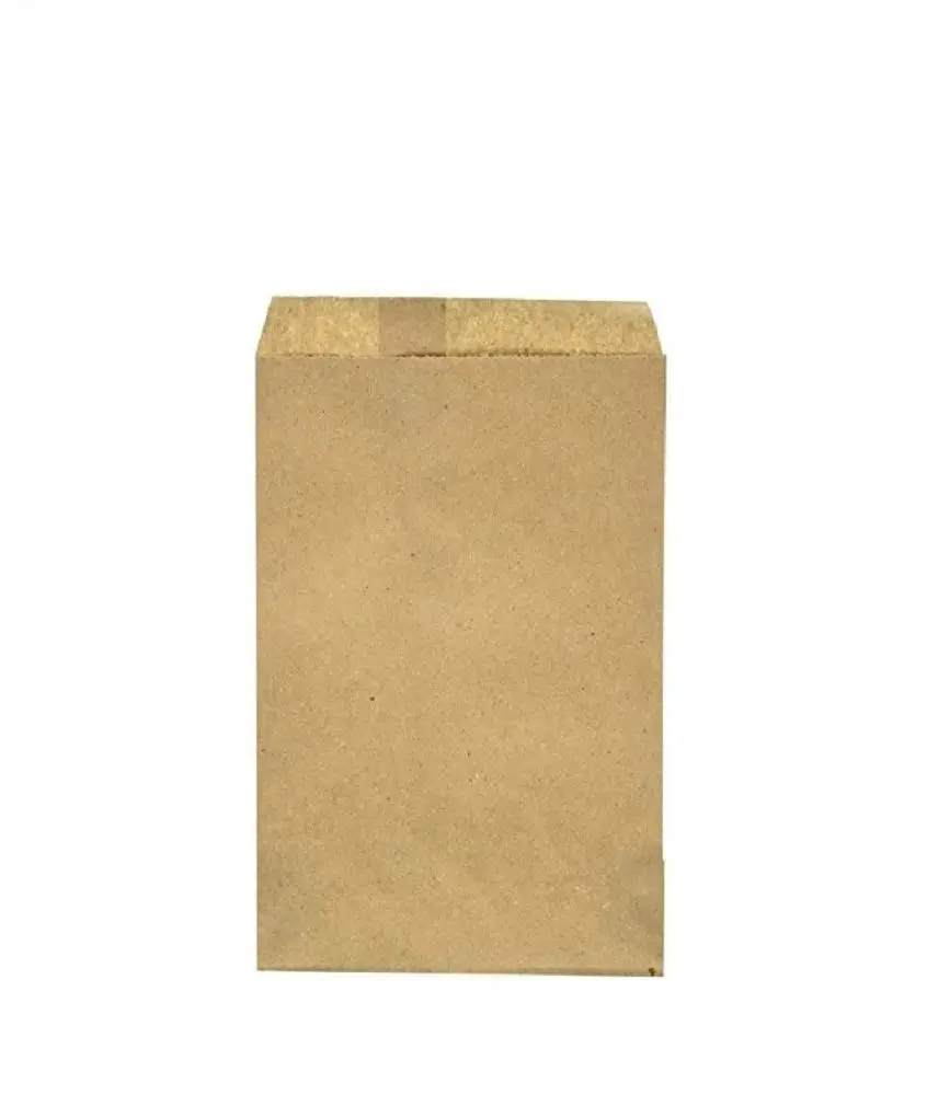100-Pack Rustic Brown Kraft Flat Paper Bags (6" x 9" inch) - Home & Festive Party Favor Bags for Food, Doughnut, Jewelry, Accessory, Small Items