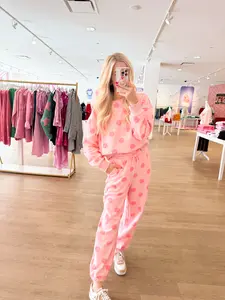 Light Pink with Pink Polka Dot Sweatpants