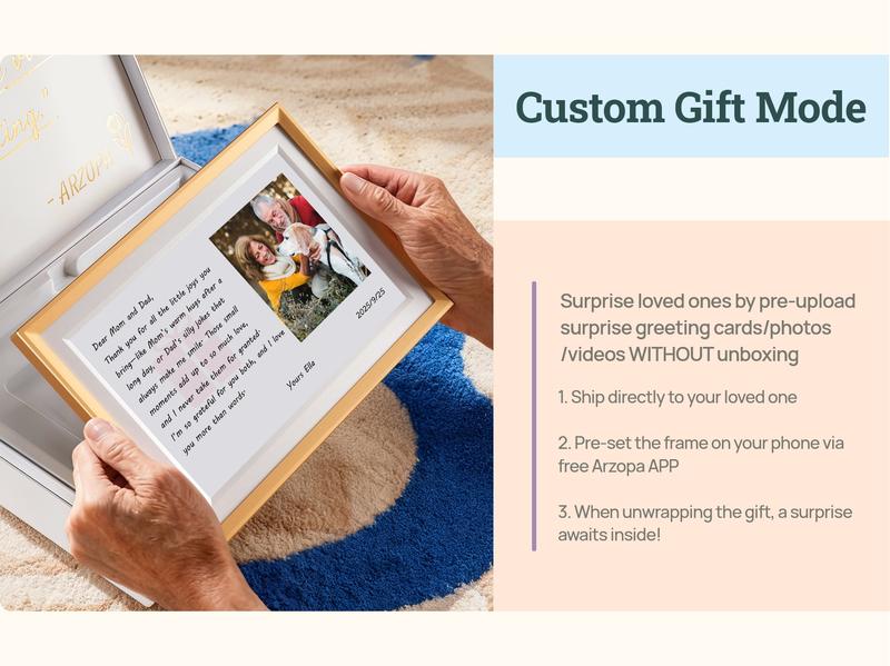 ARZOPA WiFi Digital Touch Screen Photo Frame Free Unlimited Cloud Storage Touchscreen 120s Video Frame PhotoFrame Digital Picture Frame Auto Rotate for Gift Idea