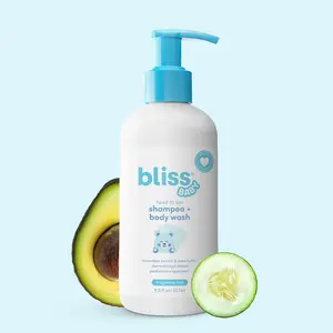 Bliss Baby Shampoo and Body Wash, Premium 2-in-1 For Babies, Toddlers & Kids, Unscented & Hypoallergenic - Gentle Baby Soap - Vegan, Hydrating For Sensitive Skin - Avocado, Shea Butter & Calendula