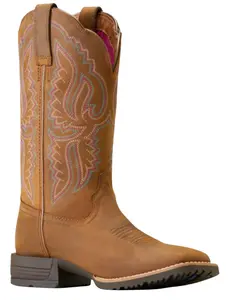 Ariat Women's Hybrid Ranchwork Distressed Western Boot Broad Square Toe - 10047043