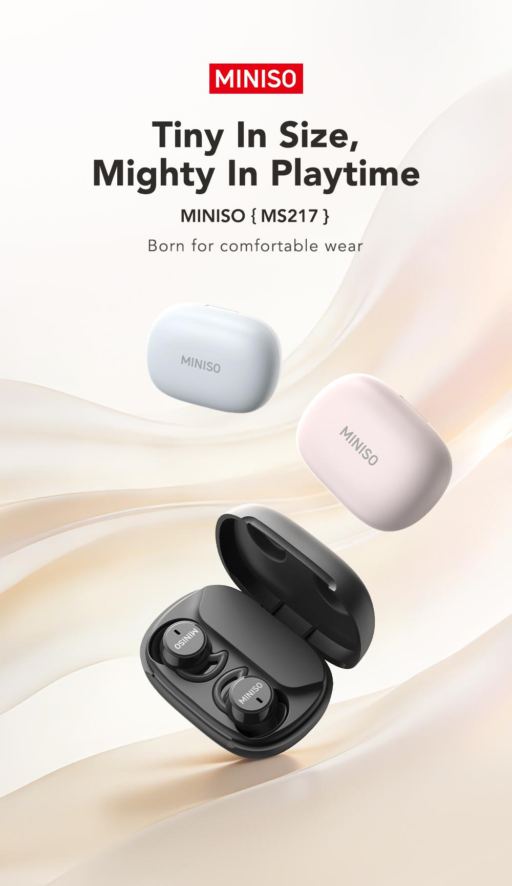 MINISO MS217 Wireless Earbuds Bluetooth 6.0 Headphones, Sleep Earbuds, Waterproof Wireless Earphones, Mini Invisible In Ear Earbuds, Suitable for Office, Sports, Sleeping, Study and Audio Calls, Built in Microphone, Gaming Bluetooth Headphones