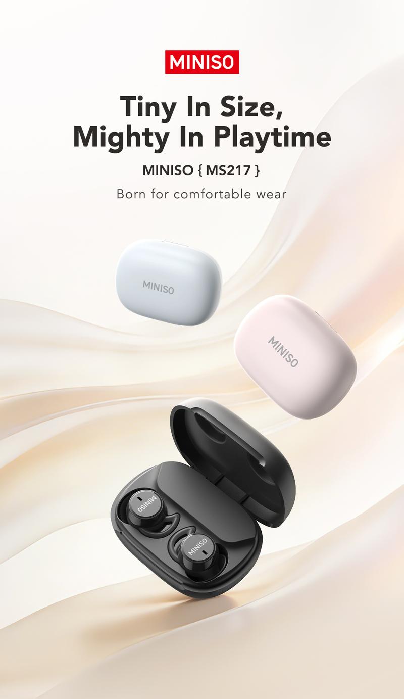 MINISO MS217 Wireless Earbuds Bluetooth 6.0 Headphones, Sleep Earbuds, Waterproof Wireless Earphones, Mini Invisible In Ear Earbuds, Suitable for Office, Sports, Sleeping, Study and Audio Calls, Built in Microphone, Gaming Bluetooth Headphones