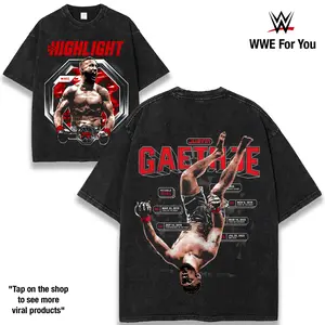 Retro BOXING JUSTIN GAETHJE Oversize UFC V2 Washed Tee, Fighter Graphic T-Shirt, Perfect Gift for Sports Fans men Fabric Menswear 90s