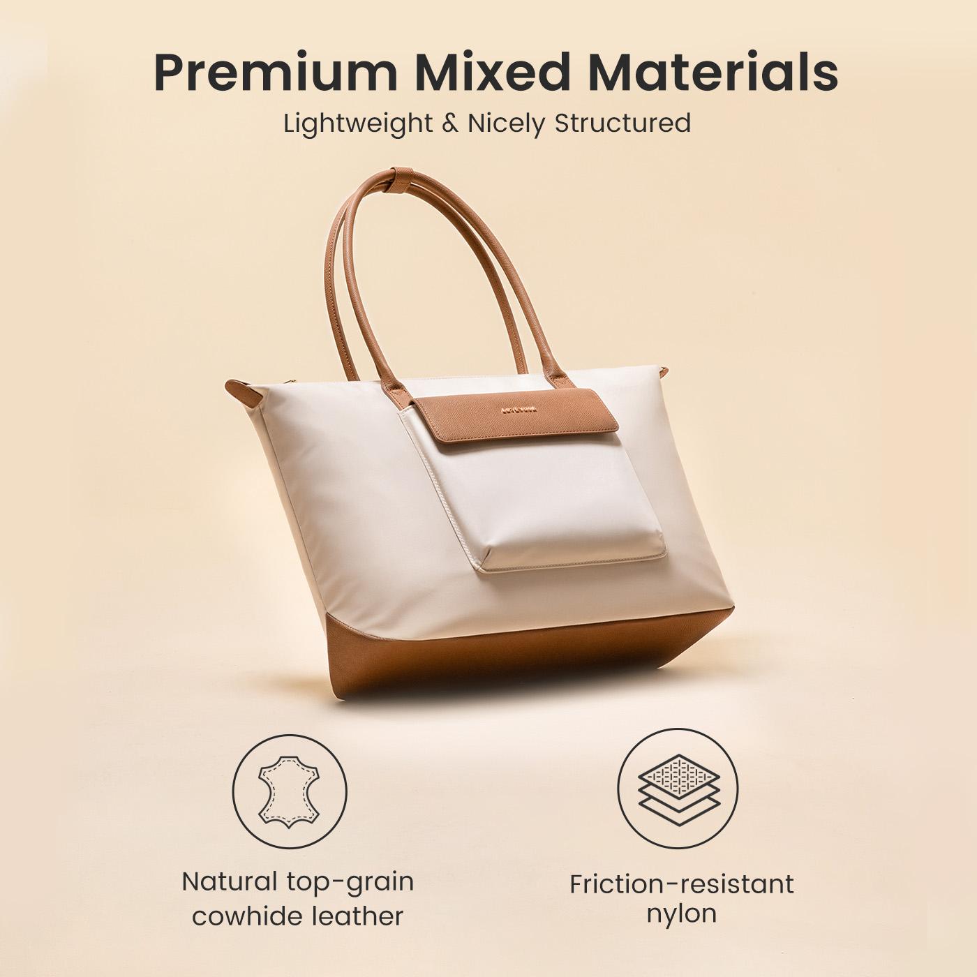 LOVEVOOK Grace Laptop Tote Handbag for Women,Large-capacity Dumpling Bag,Fashionable Versatile Hobo Bag,Waterproof and Breathable Nylon and Genuine Leather,with a functional pouch,Suitable for Daily Commute and various occasions,TikTokShopSpringStatements LOVEVOOK Grace Laptop Tote Handbag for Women,Large-capacity Dumpling Bag,Fashionable Versatile Hobo Bag,Waterproof and Breathable Nylon and Genuine Leather,with a functional pouch,Suitable for Daily Commute and various occasions,TikTokShopSpringStatements