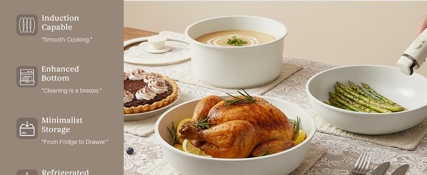 【Top Seller】USELUCK 20 Pcs Detachable Handle Non-Stick Cookware Set with Stackable Pots and Pans, Oven Safe, Healthy RV Set with Frying Induction Lids Kitchenware