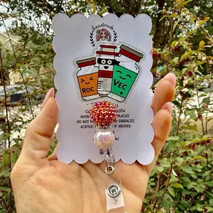 Acrylic Shaker Live Badge Reel Claims -with Beads for Personalized Badge Presentation