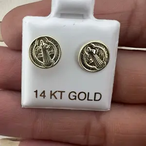 14K Gold San Benito Screwback Stud Earrings