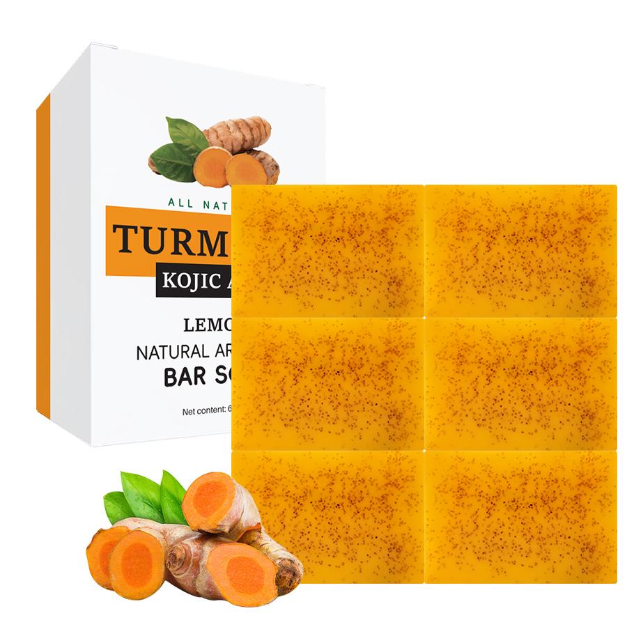 12 PCS Turmeric & Tartaric  Soap, Cleansing Soap, Body Soap Cleansing Skin Care Products, Suitable For Bath Care, Containing Natural Ginger Extract, Deep Cleaning Moisturizing Handmade Soap