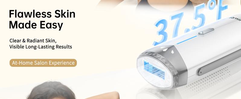 Amifiy Professional IPL Hair Removal Device with Ice Cooling Home Use Epilator for Women Adjustable 3 Energy Levels 2 Modes Face Body Includes Razor Glasses - Personal Care Appliances