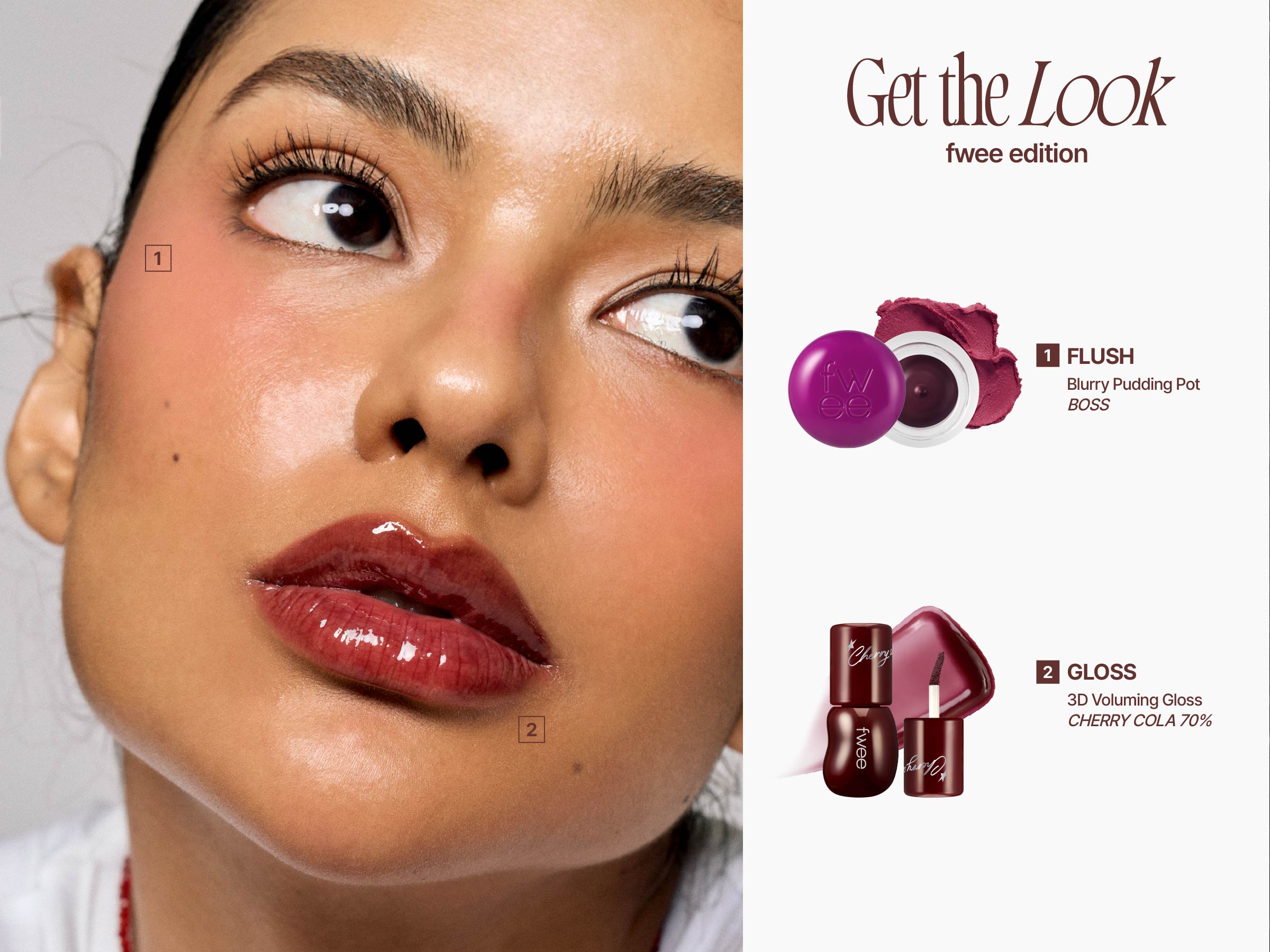 [TikTok Shop Exclusive] fwee Voluming Gloss Cola Duo — Cherry Cola & Dirty Cola (30% / 70% Pigment Options) | Hydrating, Non-sticky, Line Smoothing | Stocking stuffers, Gift