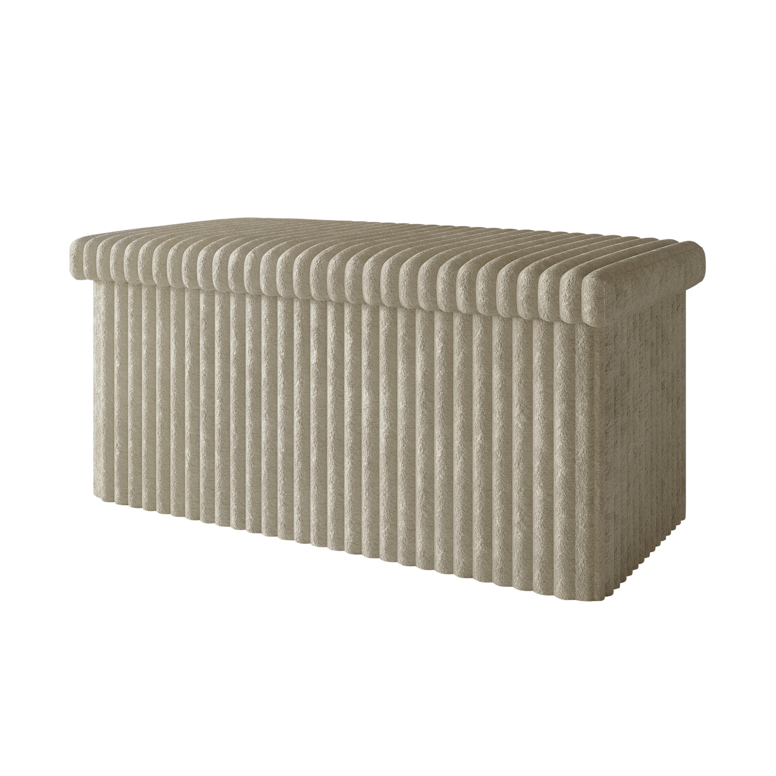 Favorer Florence 30" Tufted Upholstered Folding Storage Ottoman Bench - Indoor Furniture Footstool, Room Decor, Living Room Decor, Household Items, Apartment Stuff, Organizer Storage Solution, House Decor
