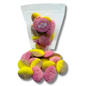 BUBS Sweet Mix - Swedish Candy-Banana Caramel and Pomegranate Oval Bubs-Sweet Swedish Candy-8oz
