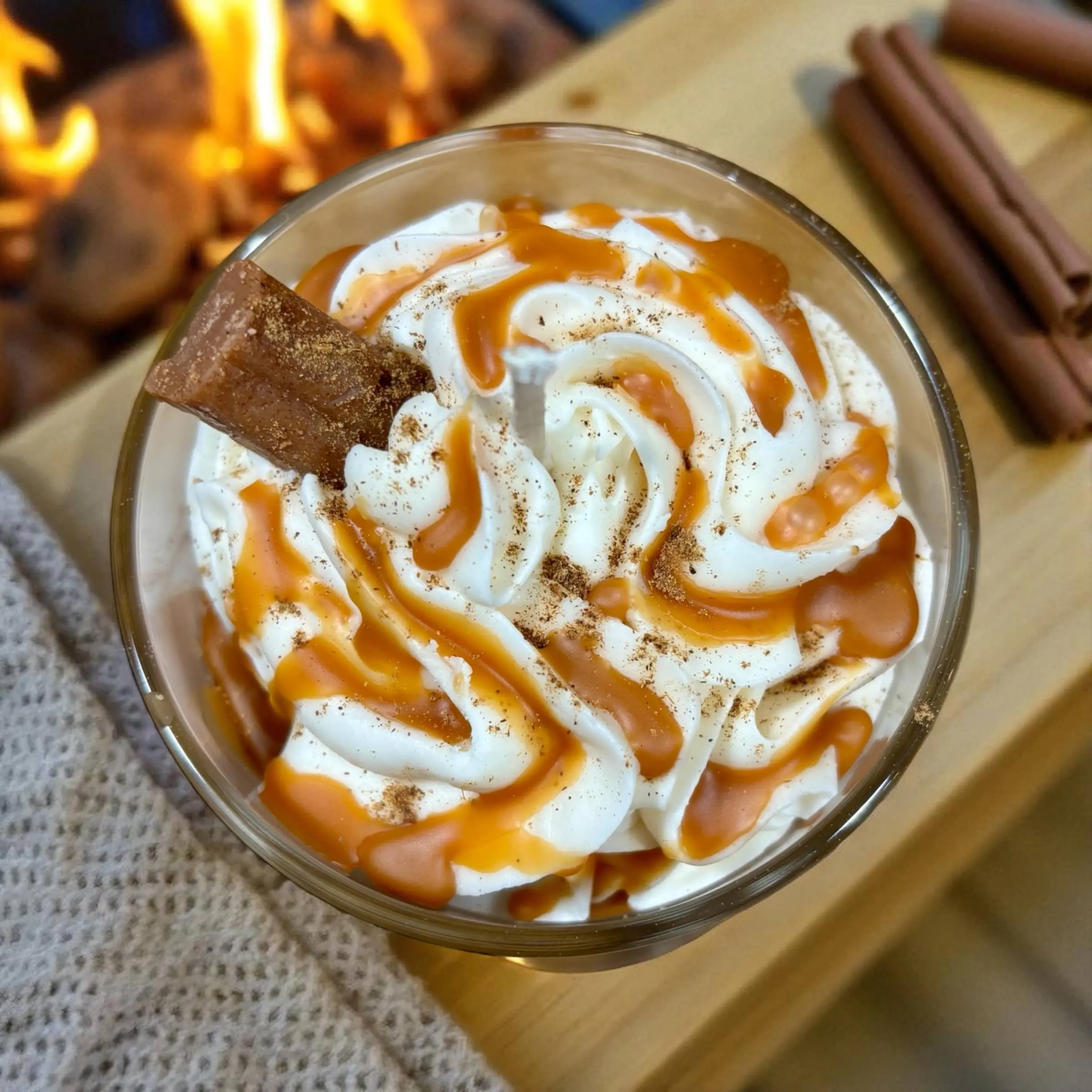 Unique Candle Designs By Kaneca - Caramel Pumpkin Latte Candle. 13 oz. Large Soy Drink Candle.