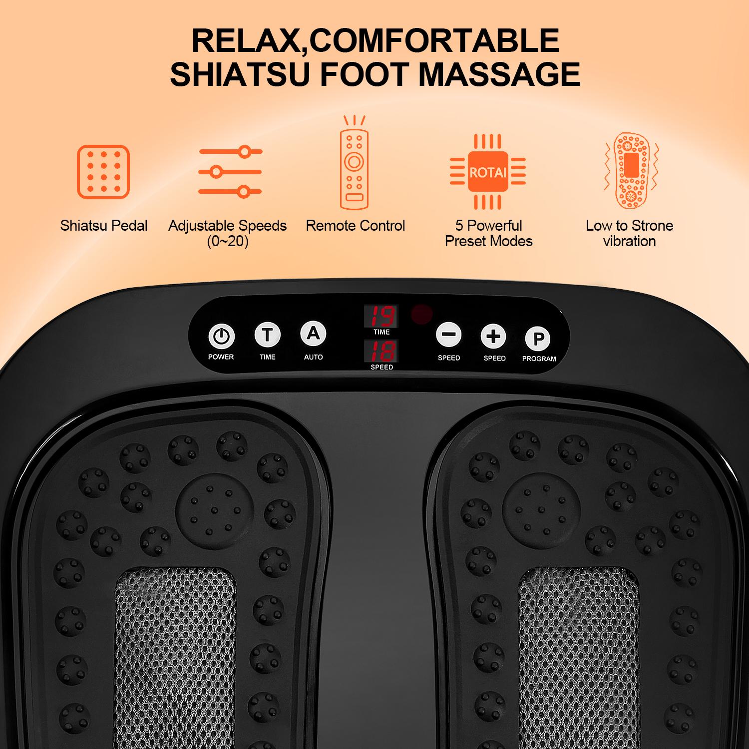 ROTAI Foot Massager Multi Relaxations and Pain Relief Rotating Acupressure  Electric Foot Circulation Device with Remote Control - TikTok Shop