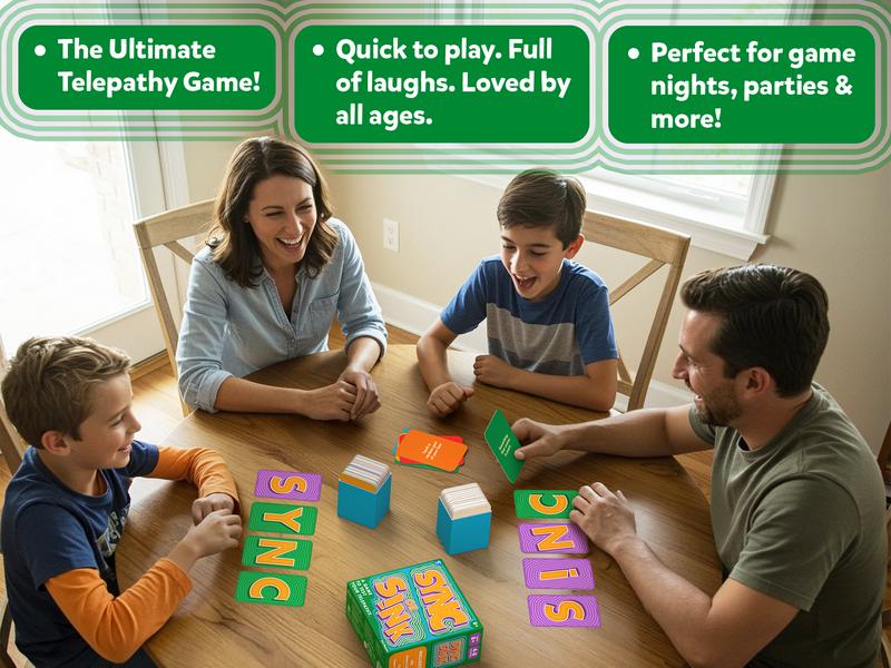 Sync or Sink - Hilarious Family Card Game for Kids, Teens & Adults, Fast-Paced Mind-Matching Partner Challenge, Fun Party & Game Night Favorite, Gifts for Ages 8, 9, 10 and Up, 4-8 Players
