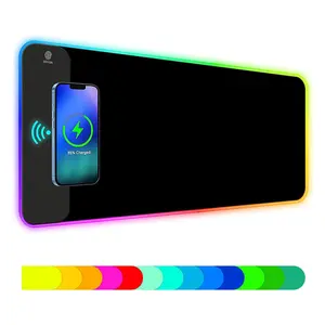 Extra Large RGB LED Mouse Pad with Wireless Charger, Gaming Desk Mat for Keyboard and Mouse with Multiple Light Modes XXL Excel Cheat Sheet