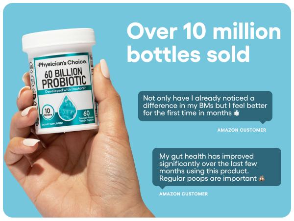 Physician's Choice 60 Billion Probiotic - Daily Gut Health, Digestive & Immune Support for Men and Women with Organic Prebiotics & 10 Unique Strains