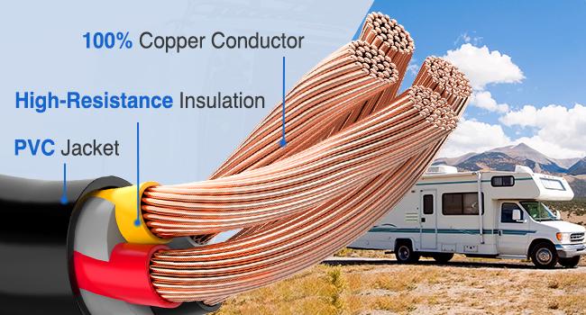 Nilight 50 Amp 25FT RV Locking Extension Cord 250V Heavy Duty 6/3+8/1 Gauge Pure Copper STW Wire ETL Listed 4 Prong 14-50P SS2-50R 50F/50M Cable Suit for Trailer Campers Caravan Outdoor