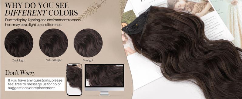 AISI HAIR New 16/20 inch Wavy Invisible Wire Hair Extensions with Transparent Wire Hairpieces for Women halo hair Synthetic Extension