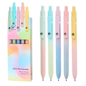 5-Pack Rainbow Minimalist Retractable Quick-Drying Gel Pens – Smooth Writing, Smudge-Free Ink for Students, Nurses, Office & School Use (Ideal Gift Set)